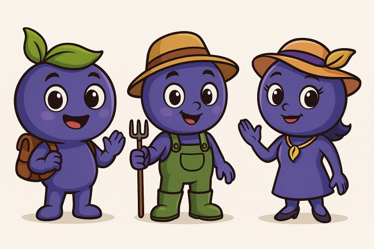 solderede yetişen yaban mersinleri maskotları